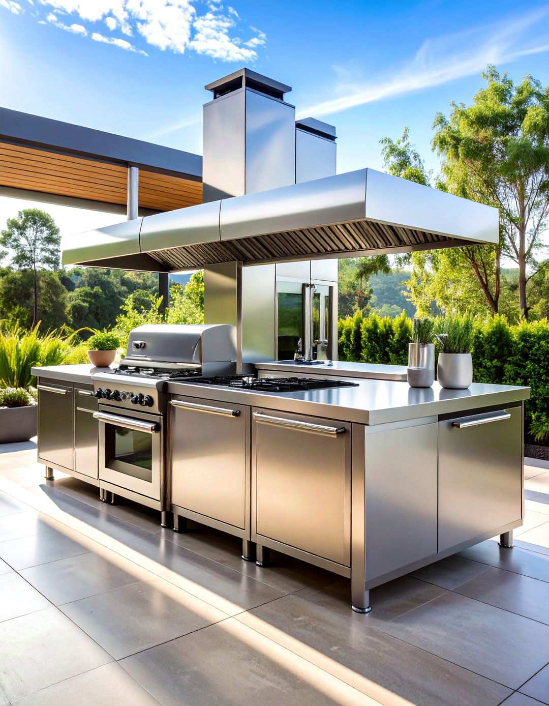 Stainless Steel Professional Island - 24 Outdoor Kitchen Island Ideas