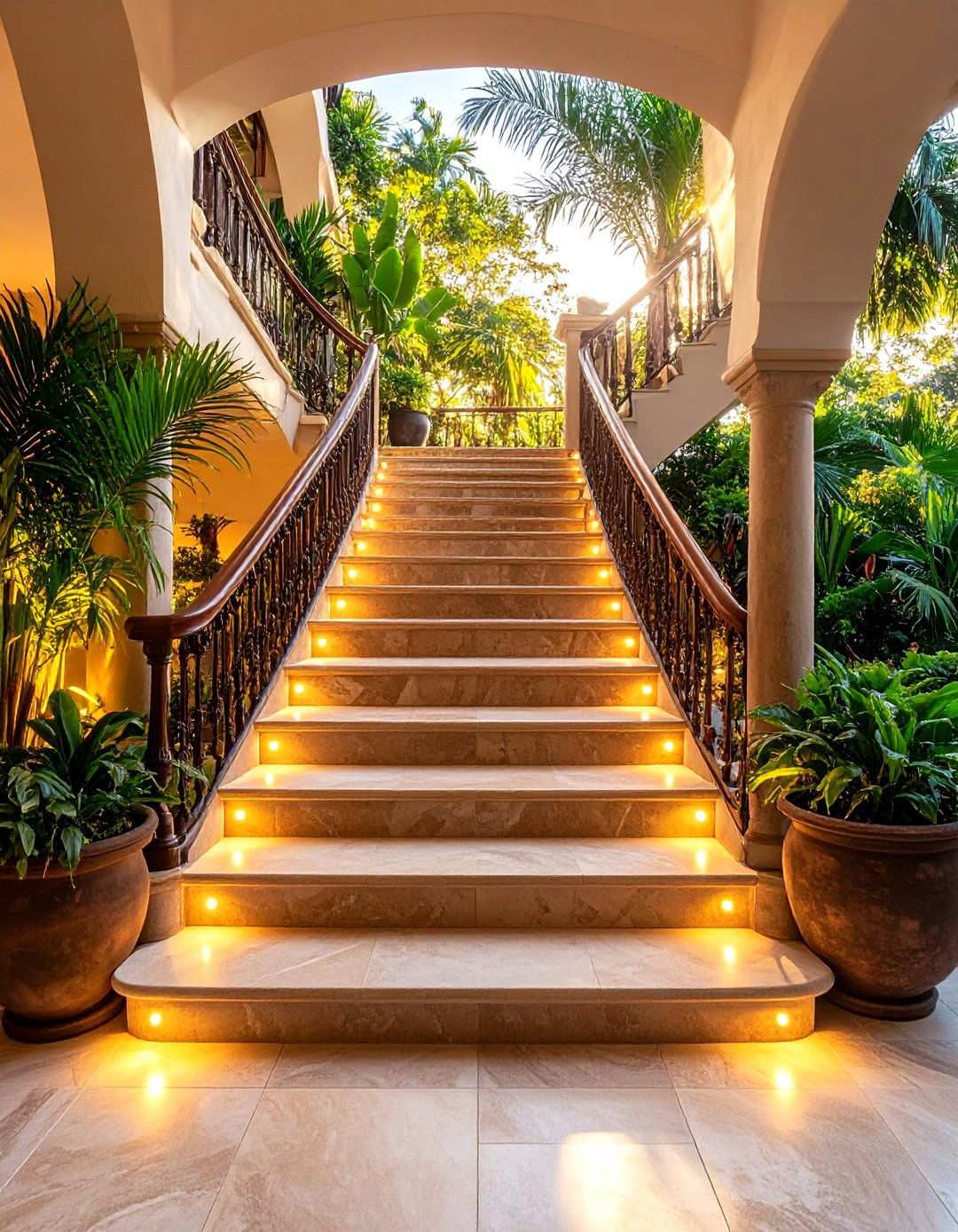 Staircase Feature Design - 24 Mobile Home Deck Ideas
