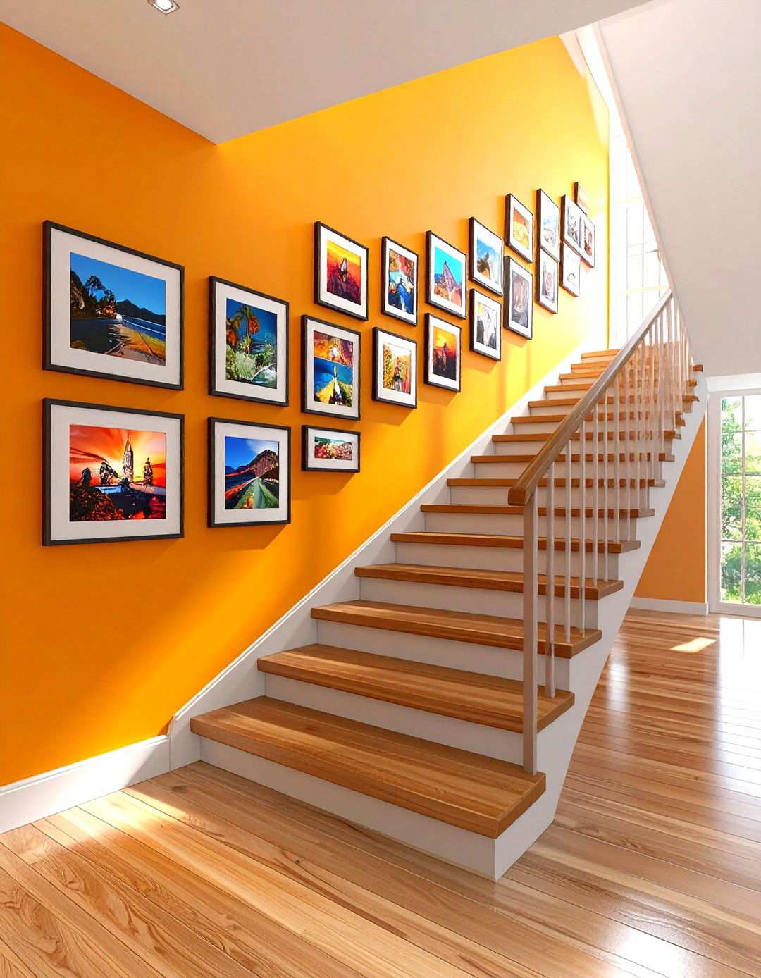 Stairway Ascending Gallery - 24 Wall Collage Ideas