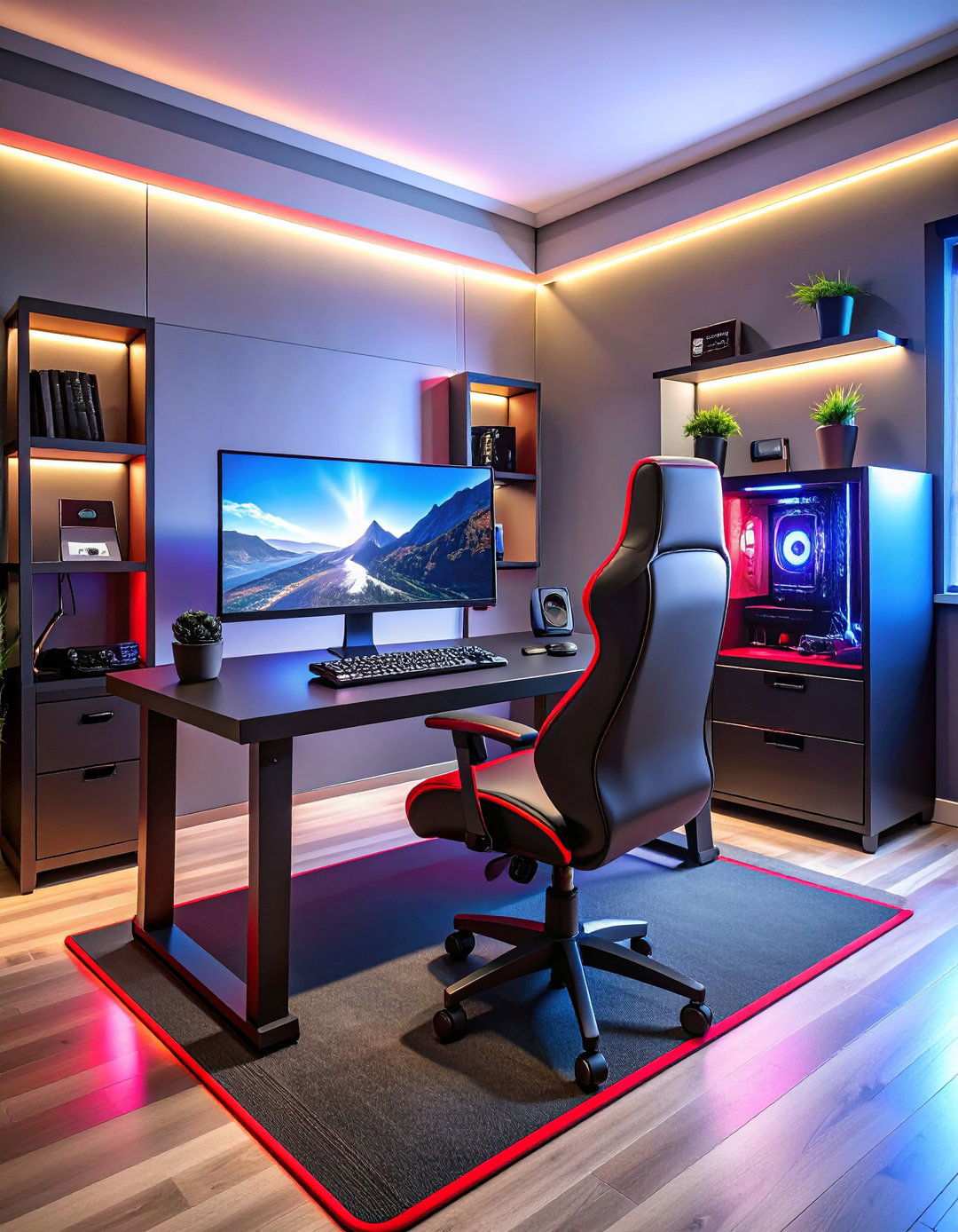 Standing Gaming Workstation - 24 Red and Black Gaming Setup Ideas