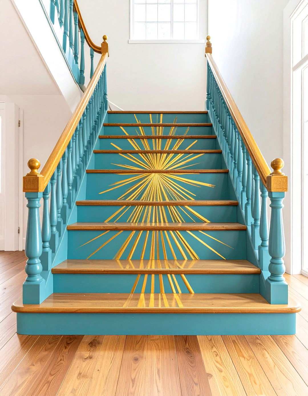 Starburst Sunburst Patterns - 24 Stair Riser Ideas