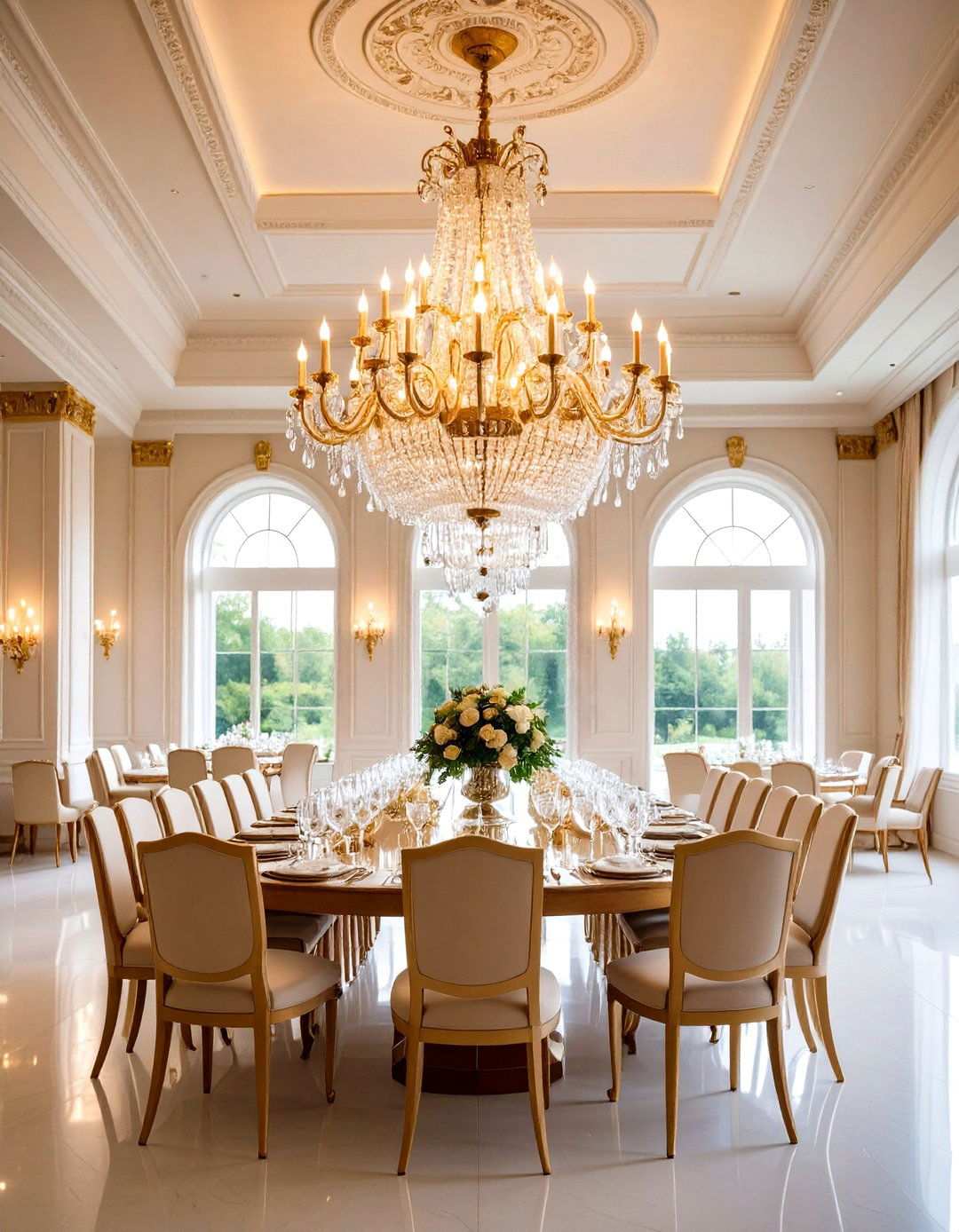 Statement Chandelier Focus Ceiling Design - 24 Pop Ceiling Design Ideas