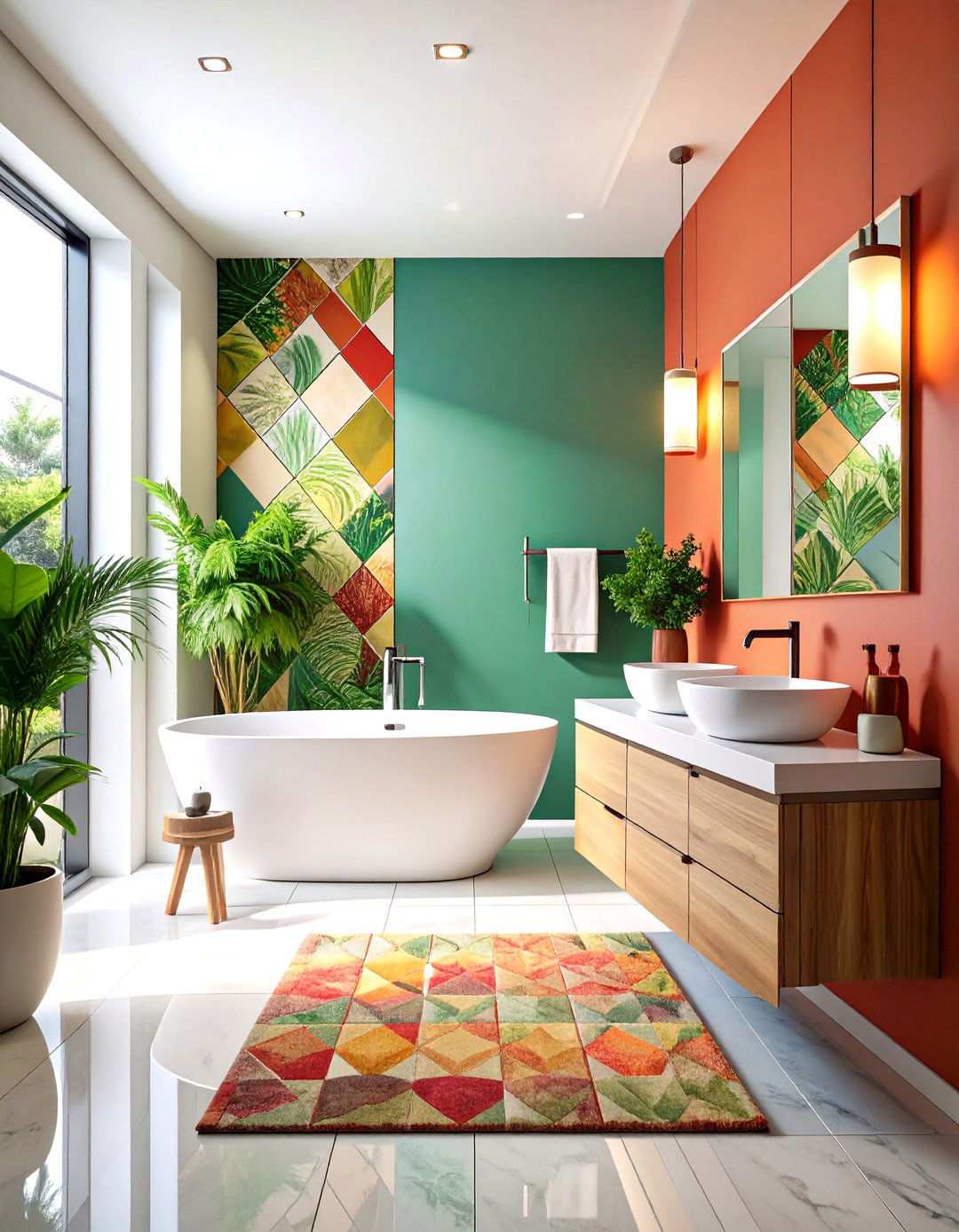 Statement Wallcovering Drama - 24 luxury bathroom ideas