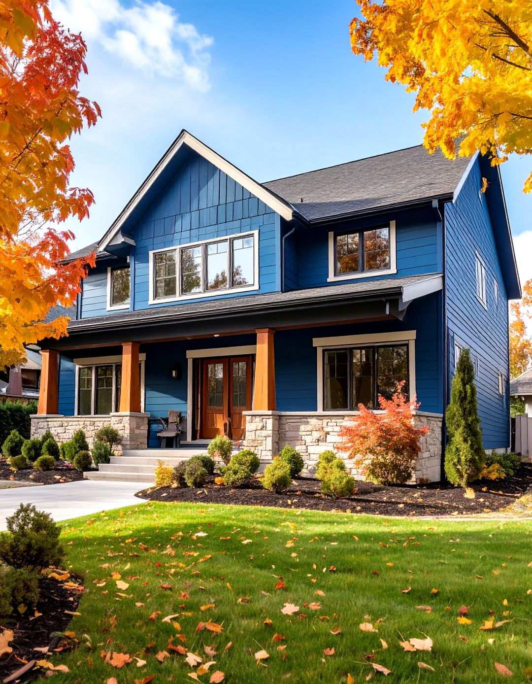 Steel Blue Vinyl with Beige Brick Contemporary Comfort - 24 Vinyl Siding and Brick Combinations
