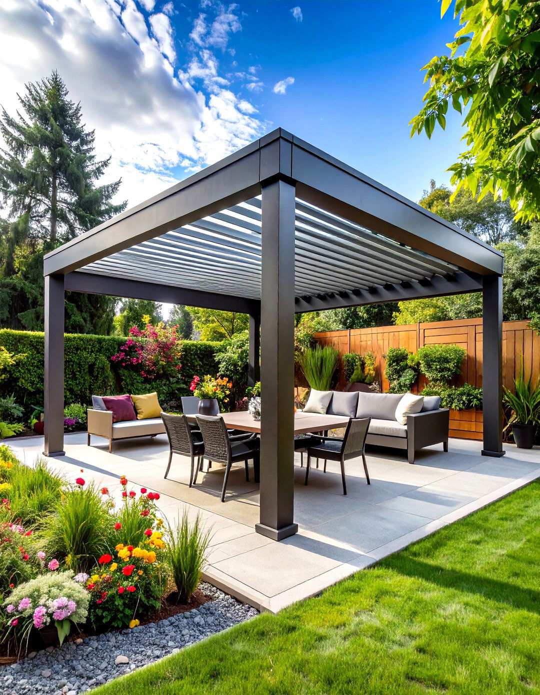 Steel Corrugated Metal Roof - 24 Pergola Roof Ideas