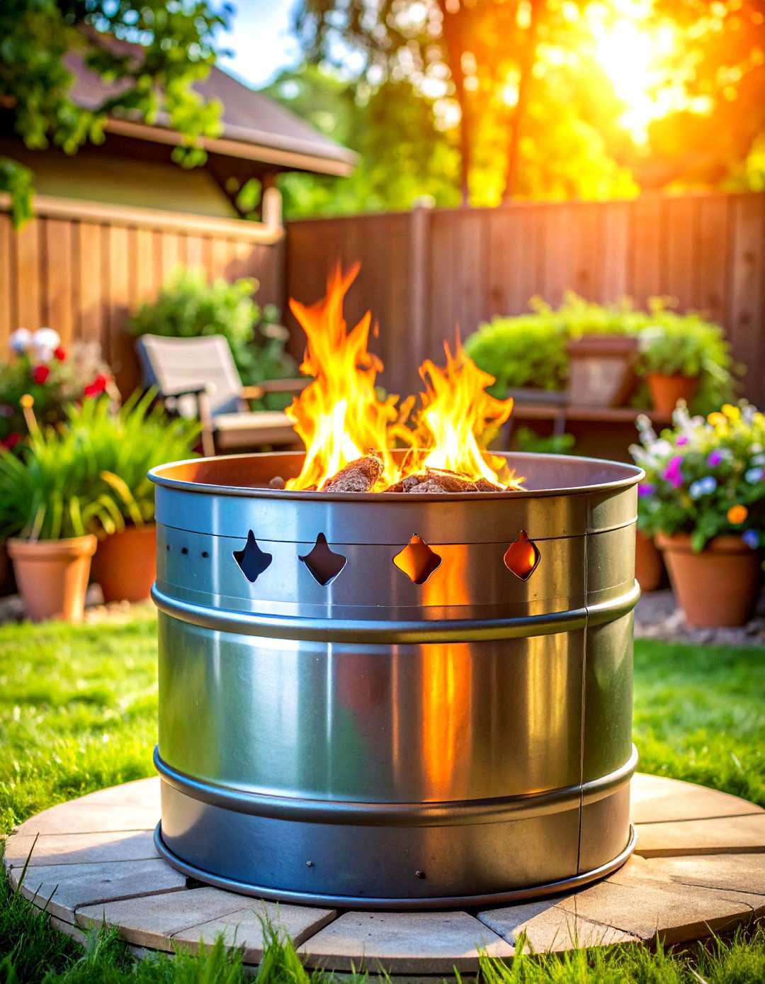Steel Drum Fire Pit - 24 Metal Fire Pit Ideas