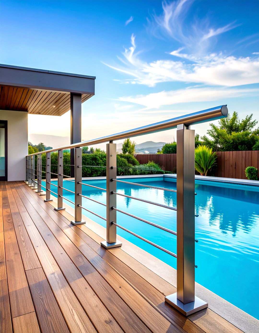 Steel Rod Pool Deck Railings - 24 Pool Deck Railing Ideas