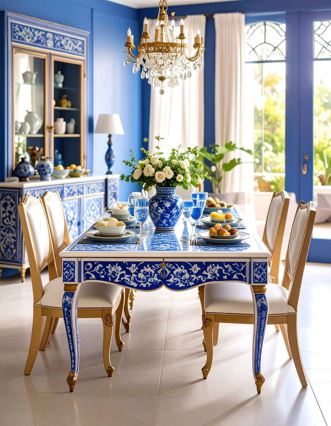 Stenciled Moroccan Tile Sideboards - 24 Painted Furniture Ideas