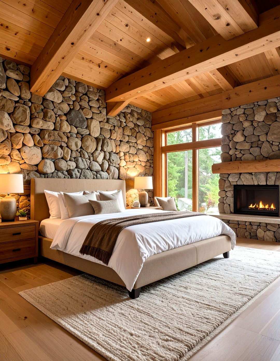 Stone and Timber Bedroom - 24 Western Bedroom Ideas