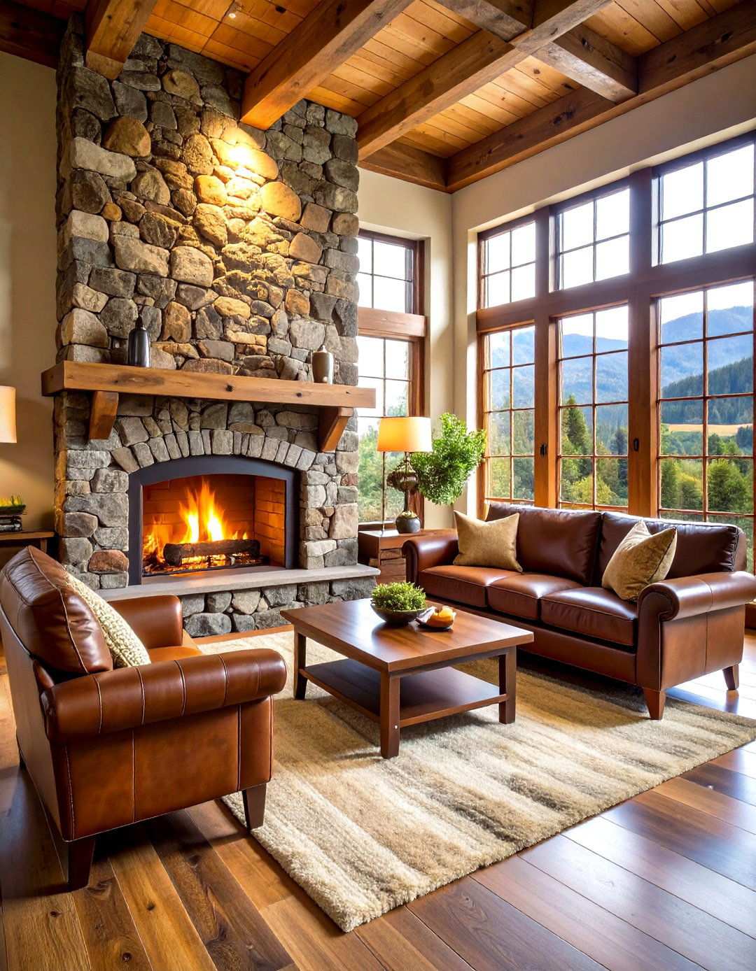 Stone Fireplace Focal Point - 24 Hunting Room Ideas