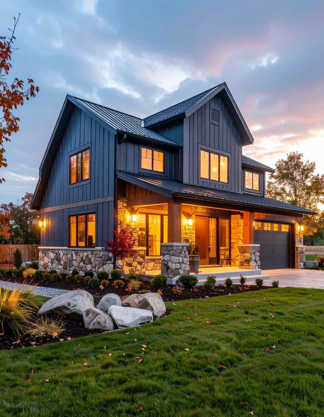 Stone Foundation Accents - 24 Pole Barn and Barndominium House Exteriors