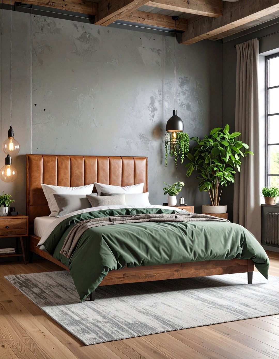 Stone Grey Limewash Industrial Bedroom - 24 Limewash Bedroom Ideas