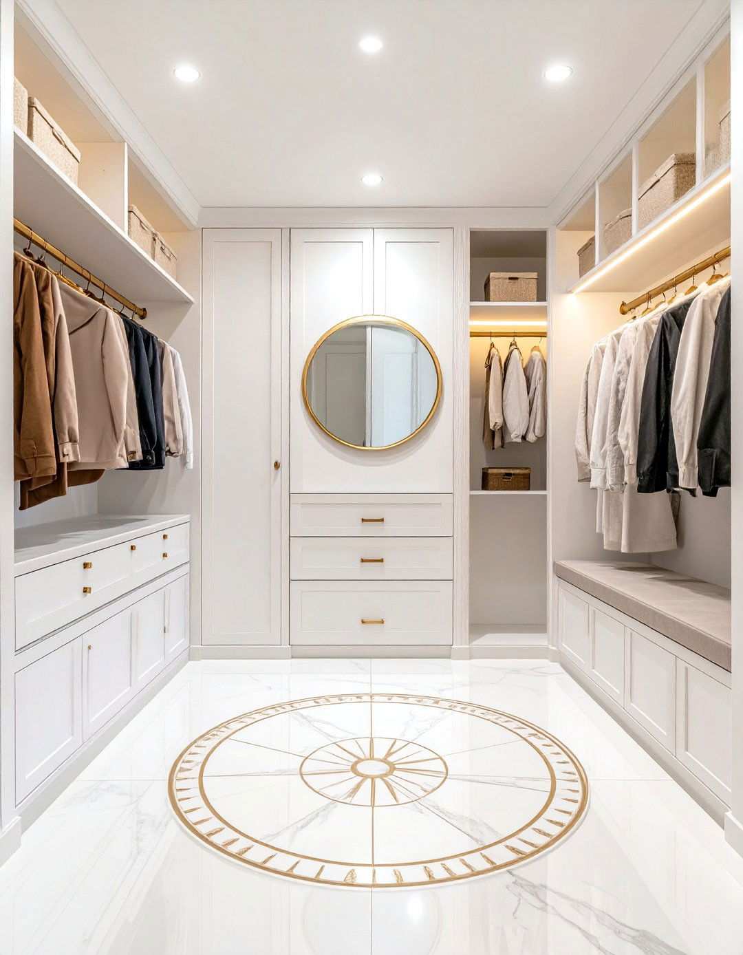 Stone Medallion Accents - 24 Mudroom Tile Floor Ideas
