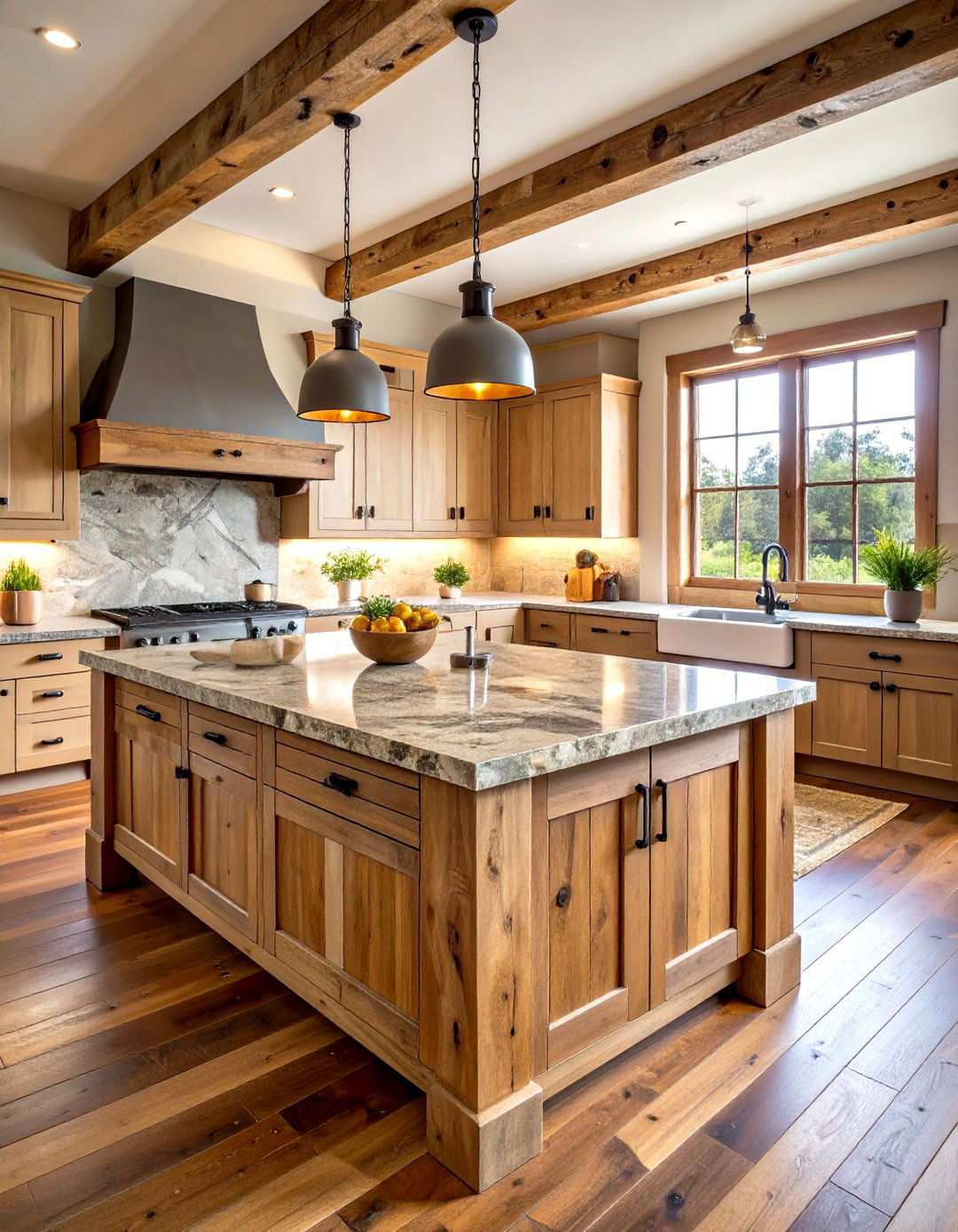 Stone Top Rustic Kitchen Island - 24 Rustic Kitchen Island Ideas