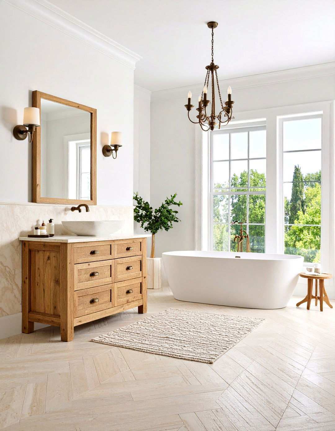 Stone Vessel Sink Bathroom - 24 Tuscan Bathroom Ideas