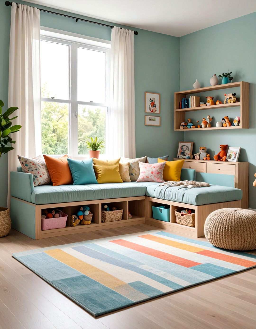 Storage Bench Seating Areas - 24 Living Room Toy Storage Ideas