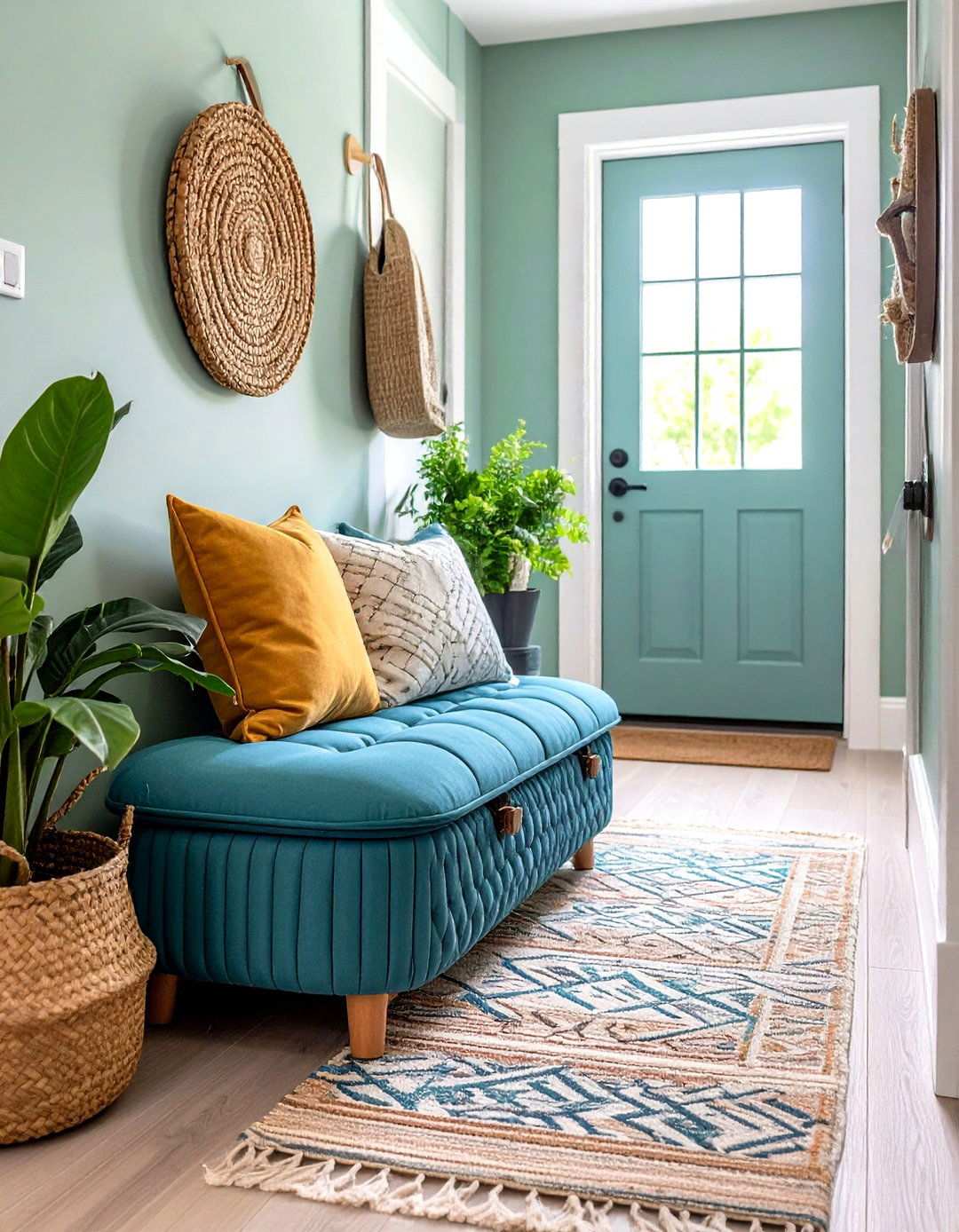 Storage Ottoman Placement - 24 Narrow Hallway Ideas