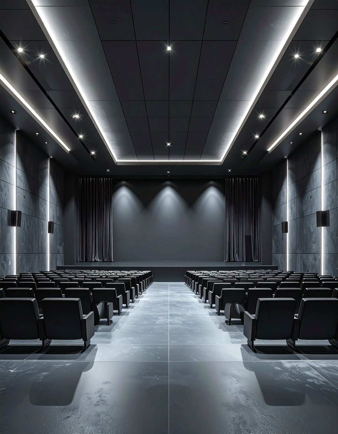 Storm Gray Atmospheric Drama - 24 Home Theater Paint Colors