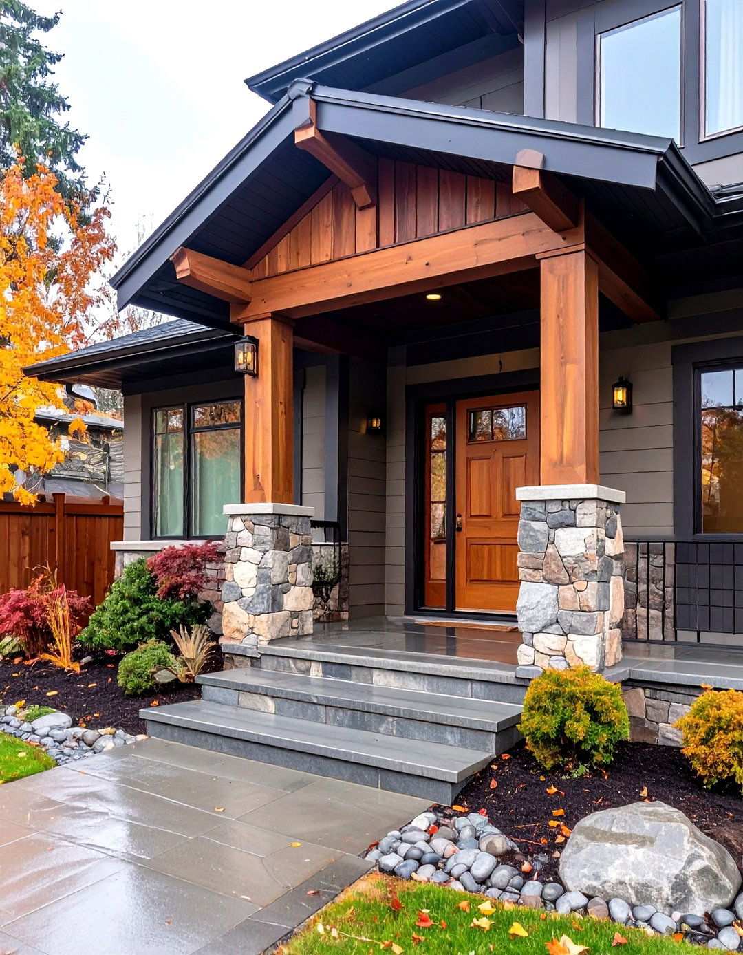 Storm Resistant Stone Design - 24 Stone Porch Ideas