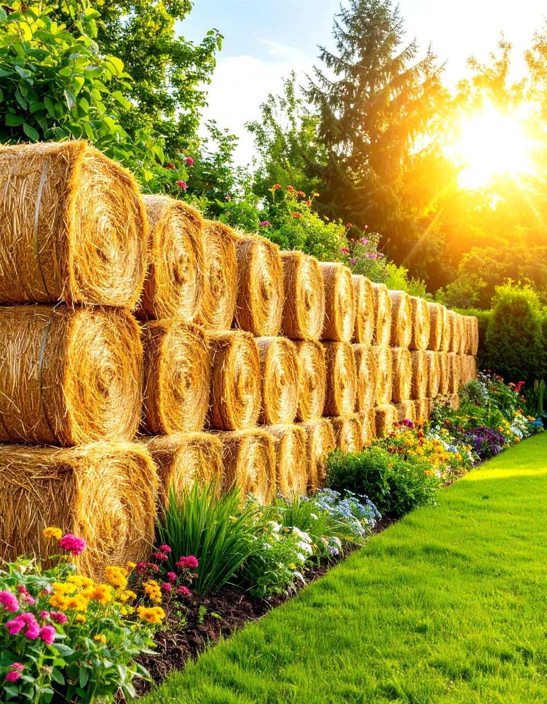 Straw Bale Retaining Wall - 24 Inexpensive Retaining Wall Ideas