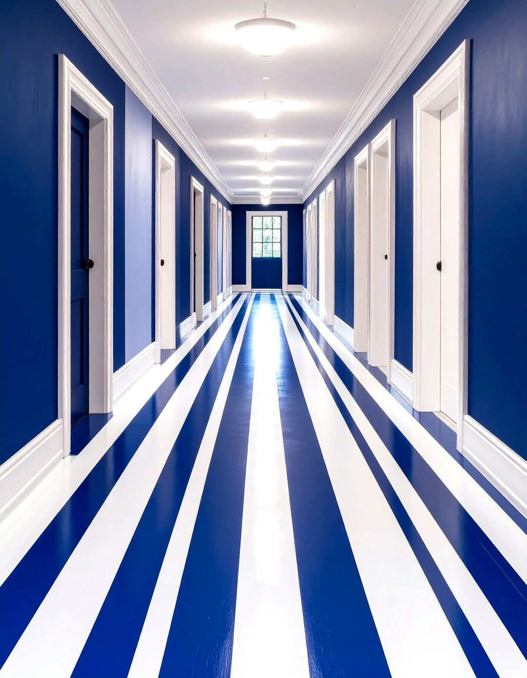 Striped Painted Floor Pattern - 24 Painted Floor Ideas