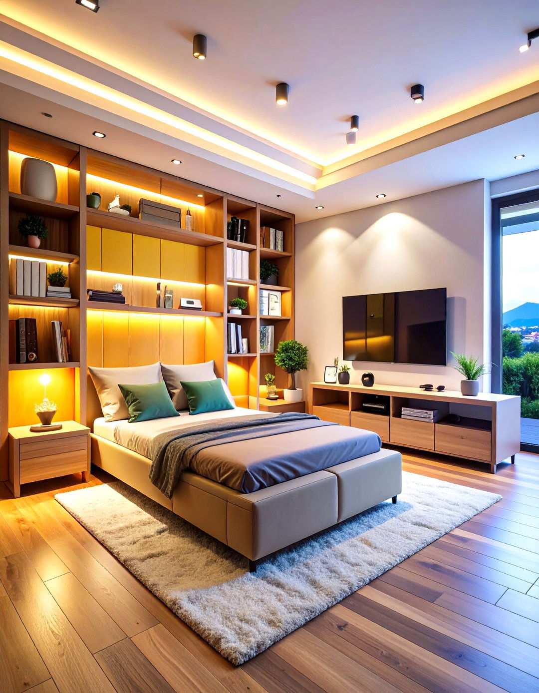 Studio Apartment Convertible Media Wall - 24 Small Media Room Ideas