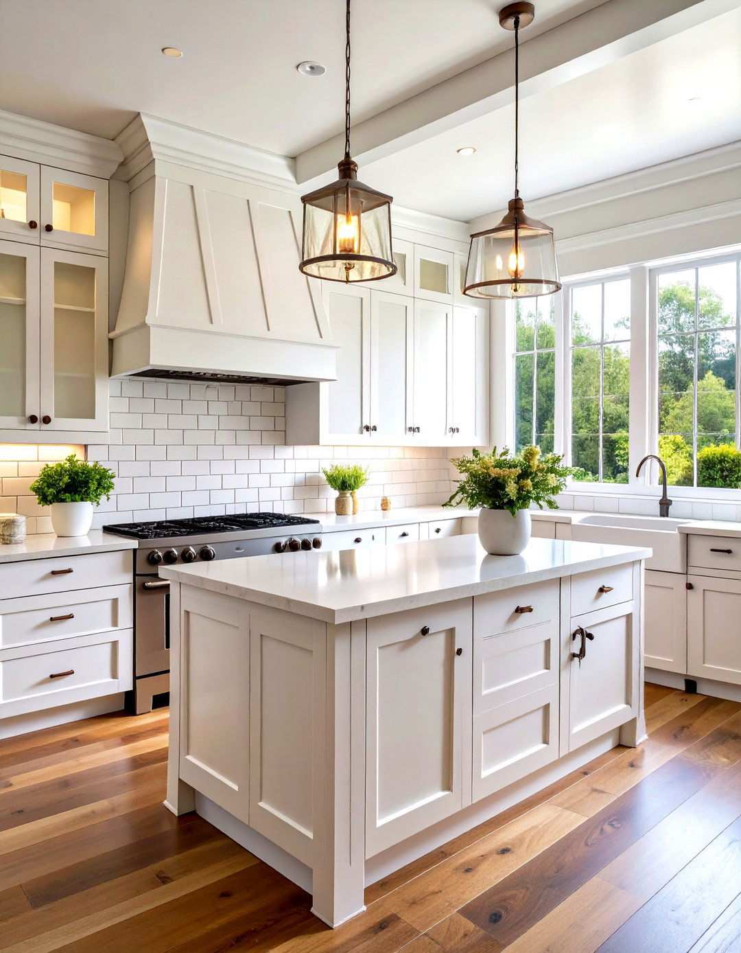 Subway Tile Backsplash Kitchen - 24 White Farmhouse Kitchen Ideas