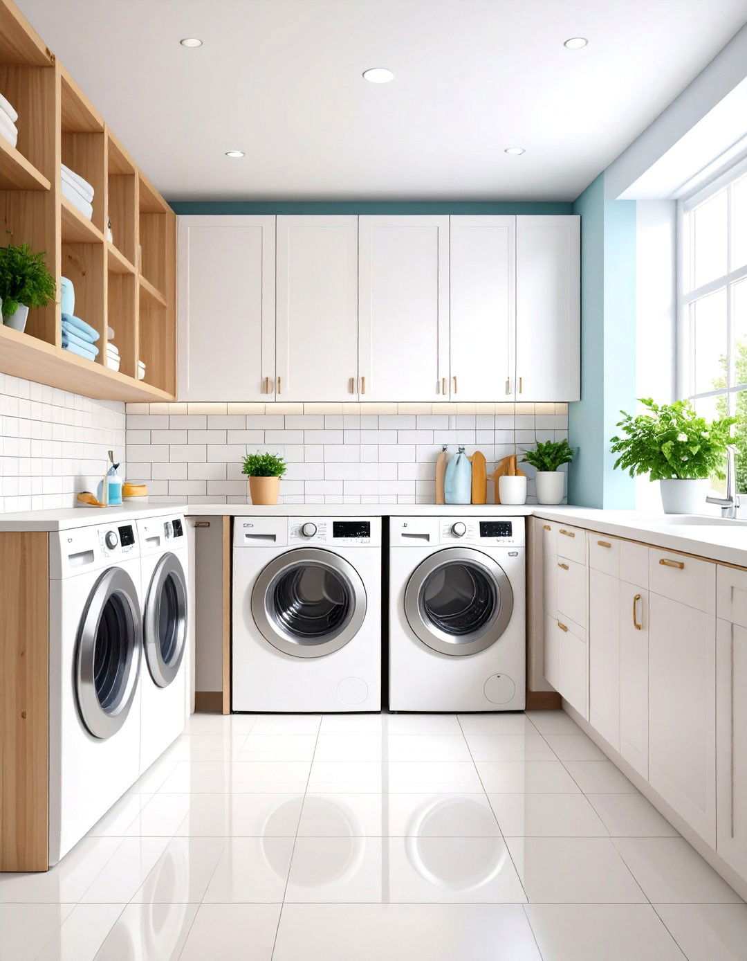 Subway Tile Inspired Prints - 24 Laundry Room Wallpaper Ideas