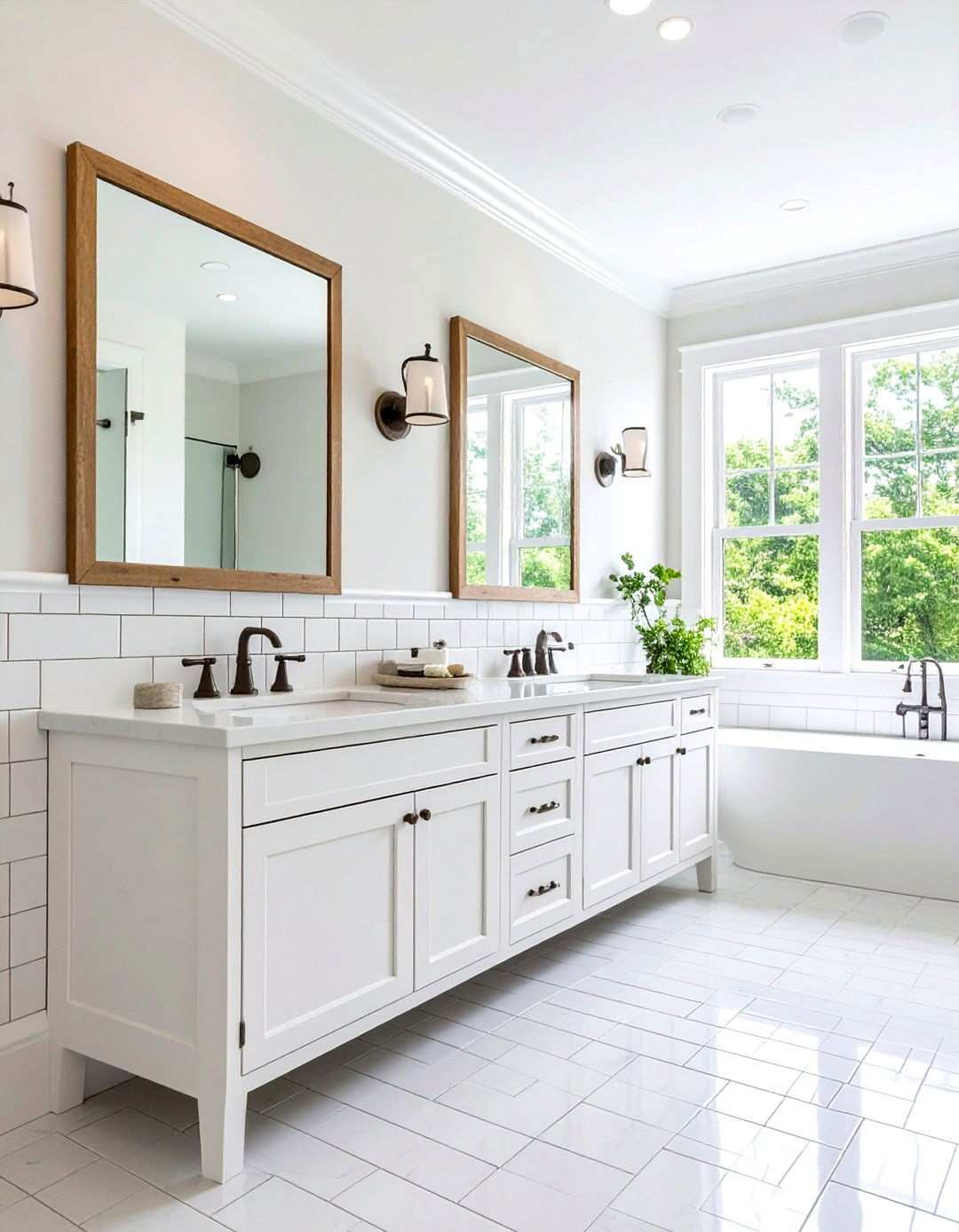 Subway Tile Wainscoting Design - 24 Victorian Bathroom Ideas