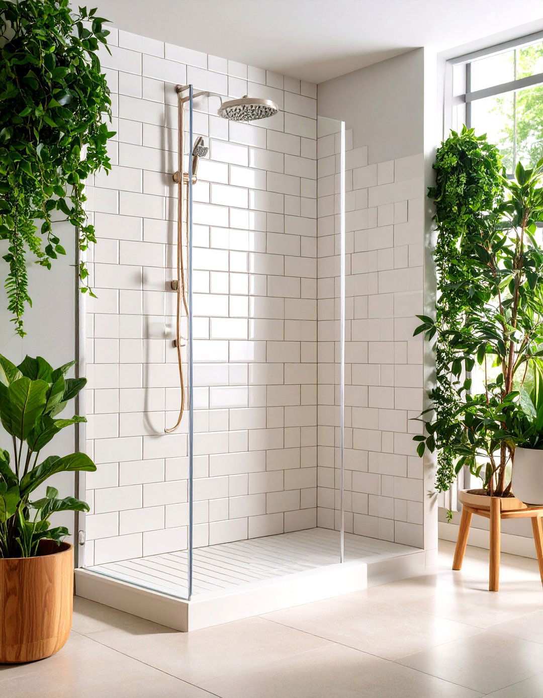 Subway Tile Wall Treatment Shower - 24 Small Bathroom Walk-in Shower Ideas