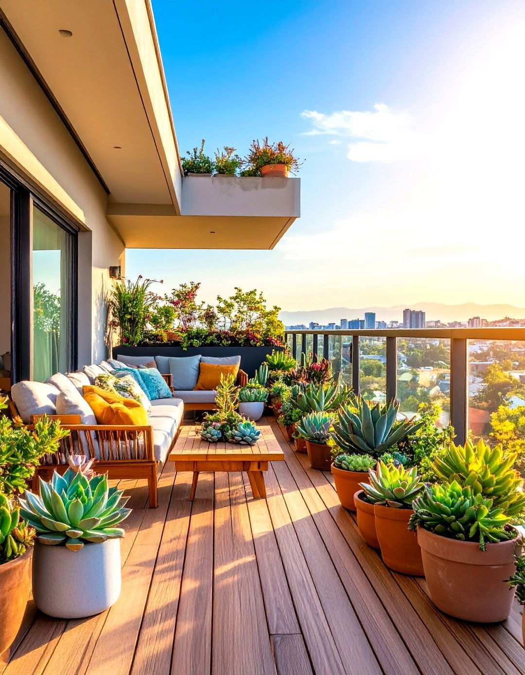 Succulent Garden Penthouse Balcony - 24 Penthouse Balcony Ideas