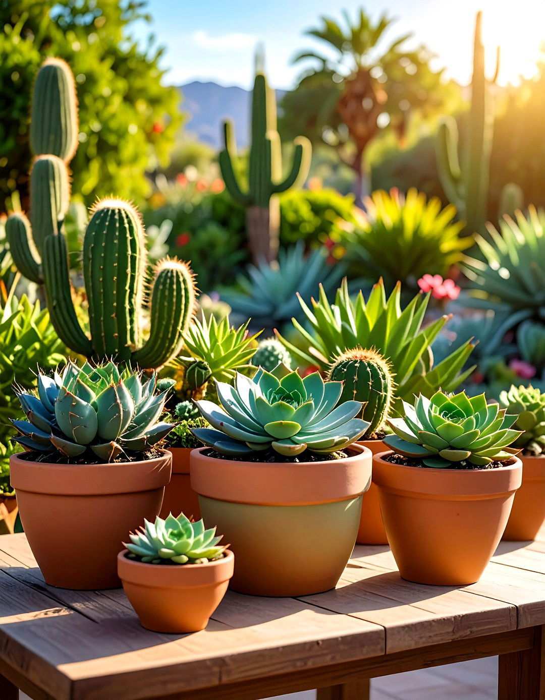 Succulent Garden Themed Pots - 24 Painted Pot Ideas