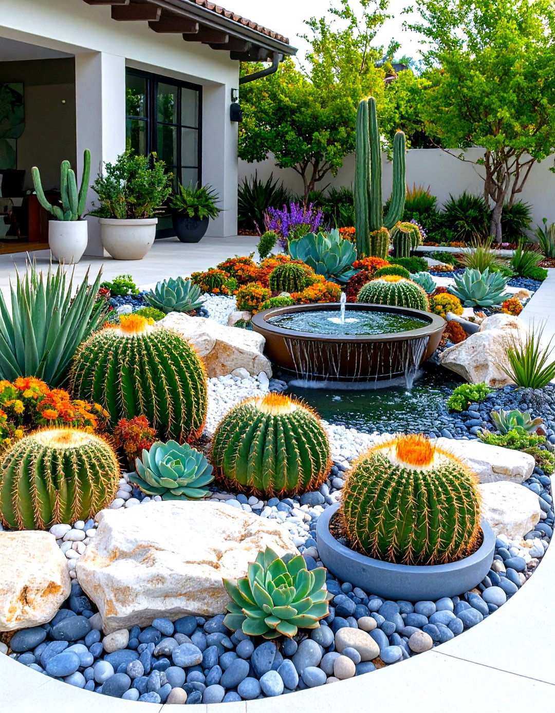 Succulent Sculpture Garden - 24 Small Front Yard Landscaping Ideas