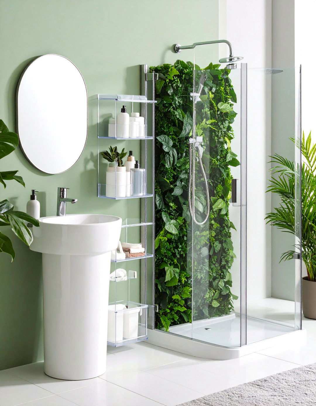Suction Mount Shower Storage Adapted - 24 Pedestal Sink Storage Ideas