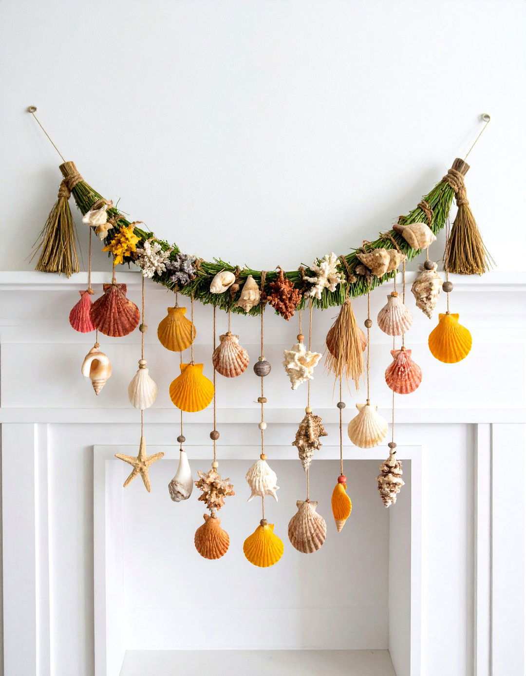Summer Coastal Seagrass Garland - 24 Mantel Garland Ideas