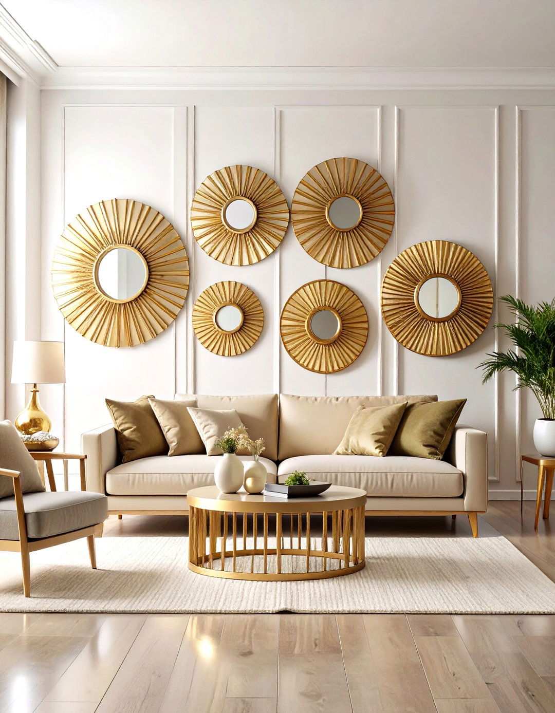 Sunburst Mirror Collections - 24 Living Room Mirror Ideas