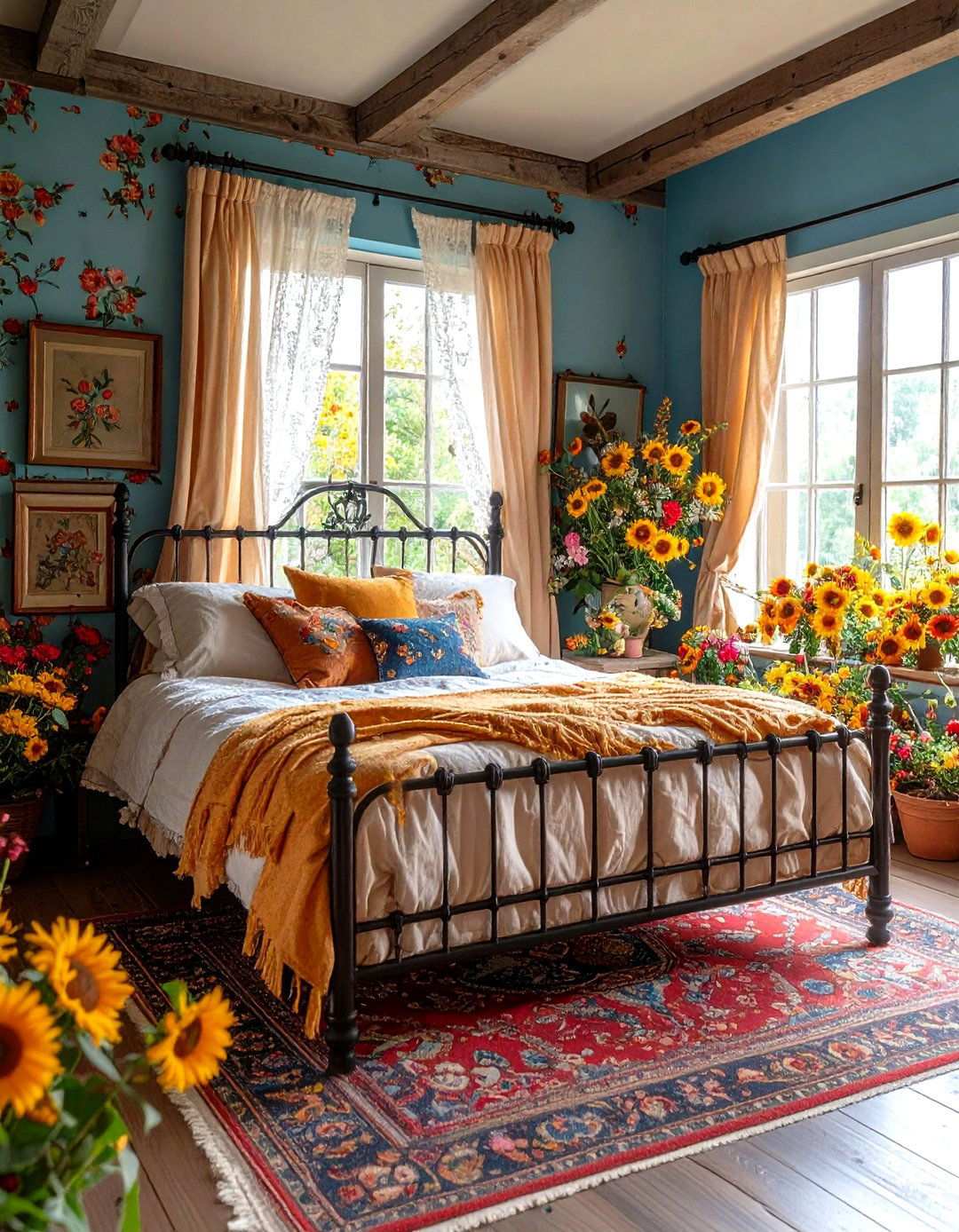Sunflower Cottage Core Bedroom Style - 24 Sunflower Bedroom Ideas