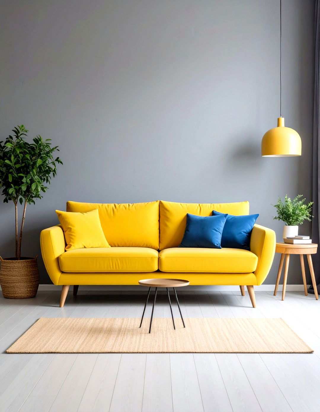Sunflower Yellow Statement Sofa Living Room - 24 Yellow Living Room Ideas