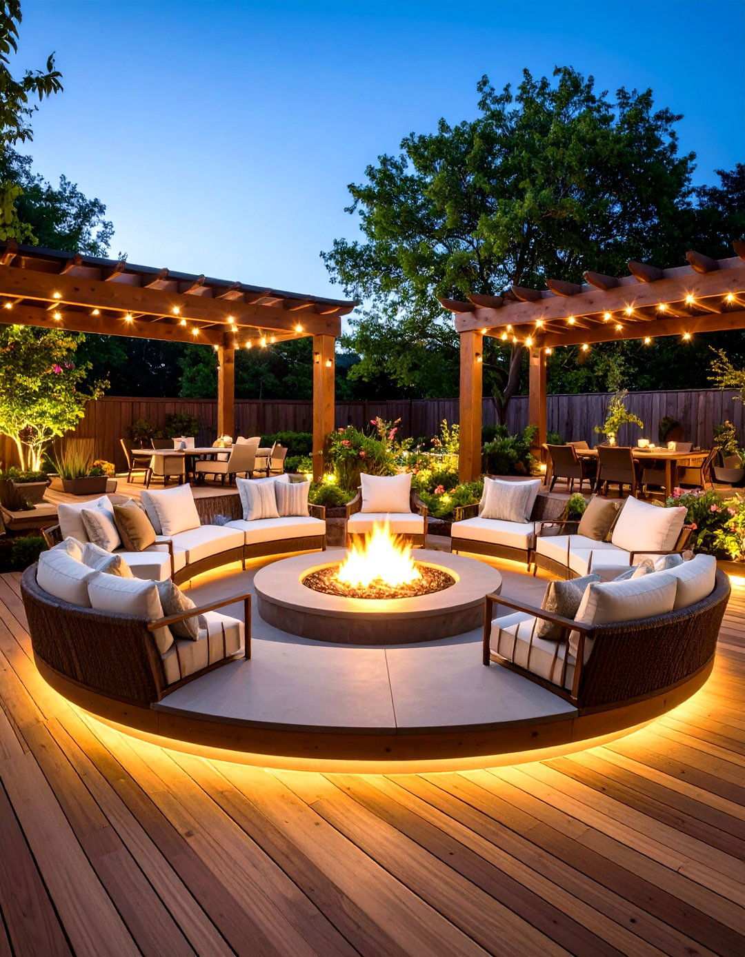 Sunken Conversation Pit Deck - 24 Large Deck Ideas