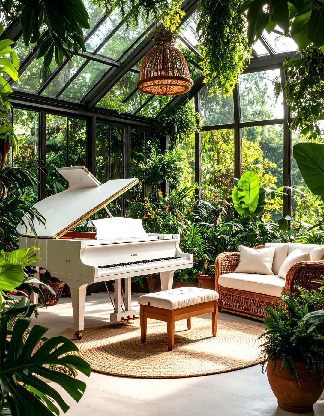 Sunroom Conservatory Piano Studio - 24 Piano Room Ideas