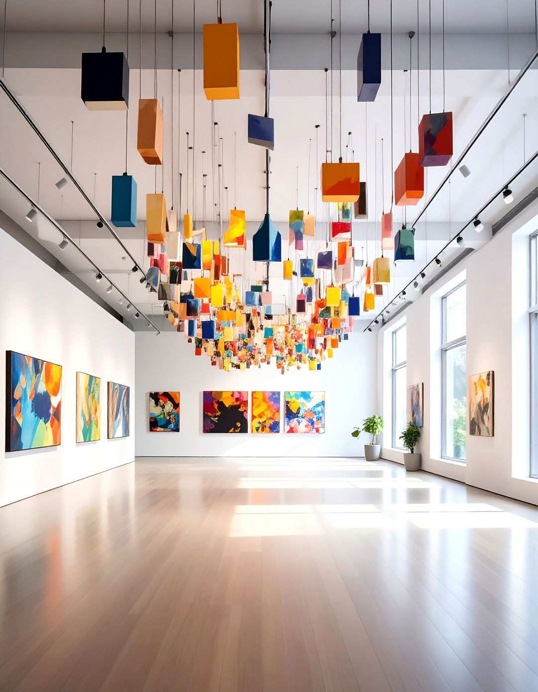 Suspended Art Installation System - 24 High Ceiling Tall Wall Decor Ideas