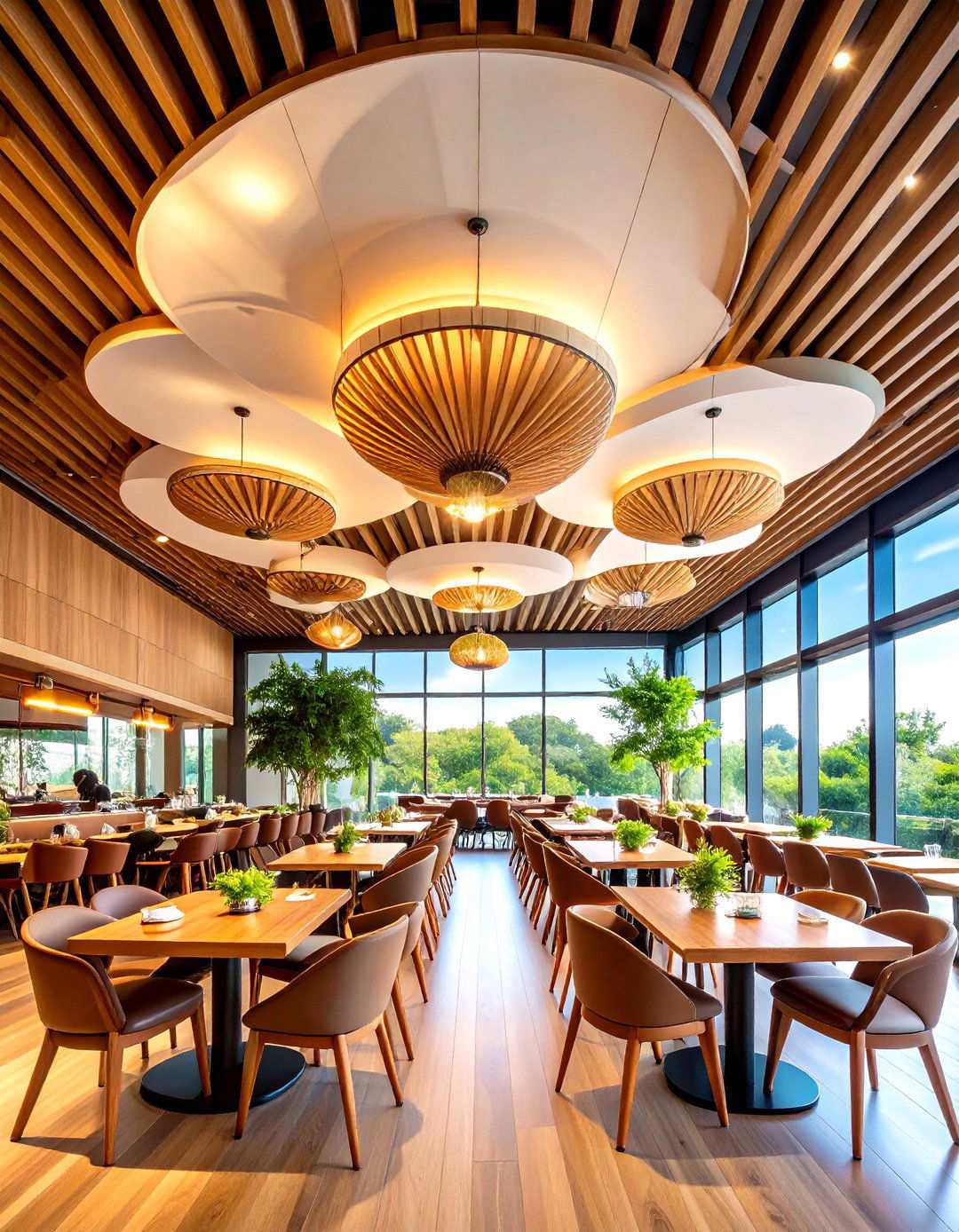 Suspended Cloud Ceiling Configurations - 24 Wood Slat Ceiling Ideas