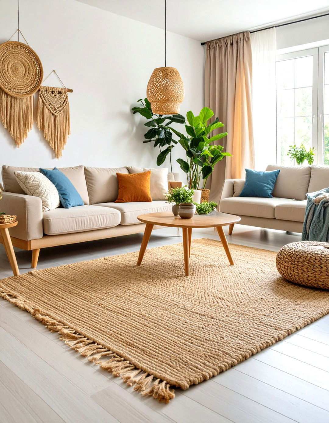 Sustainable Jute Eco Conscious Rugs - 24 Living Room Rug Ideas