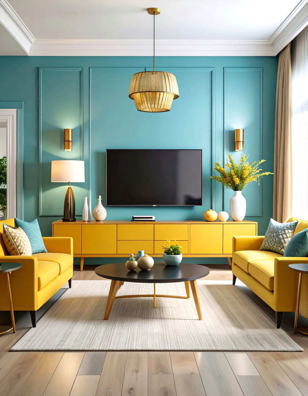 Symmetrical Balanced Console Arrangement - 24 Tv Console Decor Ideas