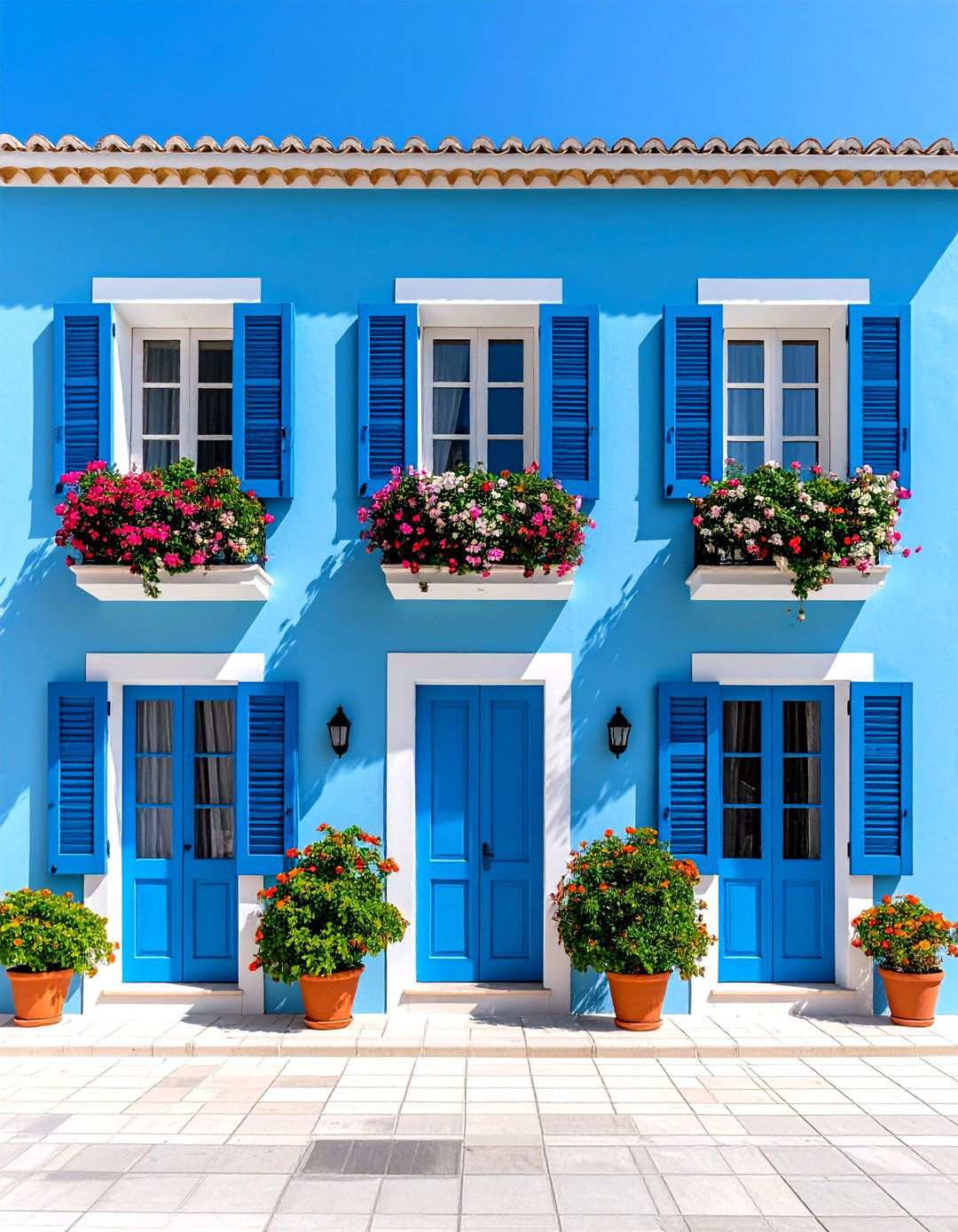 Symmetrical Facade with Balanced Proportions - 24 Mediterranean House Exterior Ideas