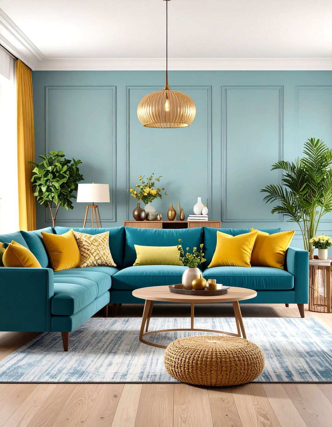 Symmetrical Sectional Balance - 24 Sectional Living Room Ideas