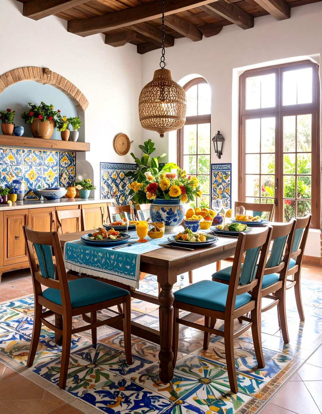 Talavera Tile Dining Room Accents - 24 spanish style dining room ideas