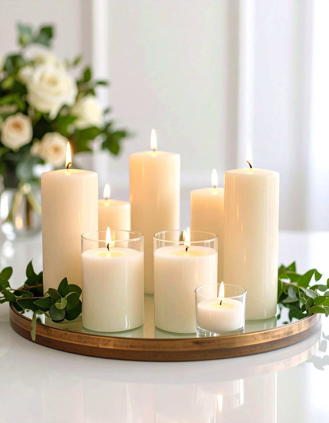 Tall Pillar Candle Collections - 24 Tall Wedding Centerpiece Ideas