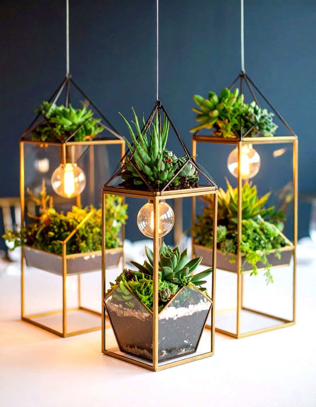 Tall Succulent and Air Plant Displays - 24 Tall Wedding Centerpiece Ideas
