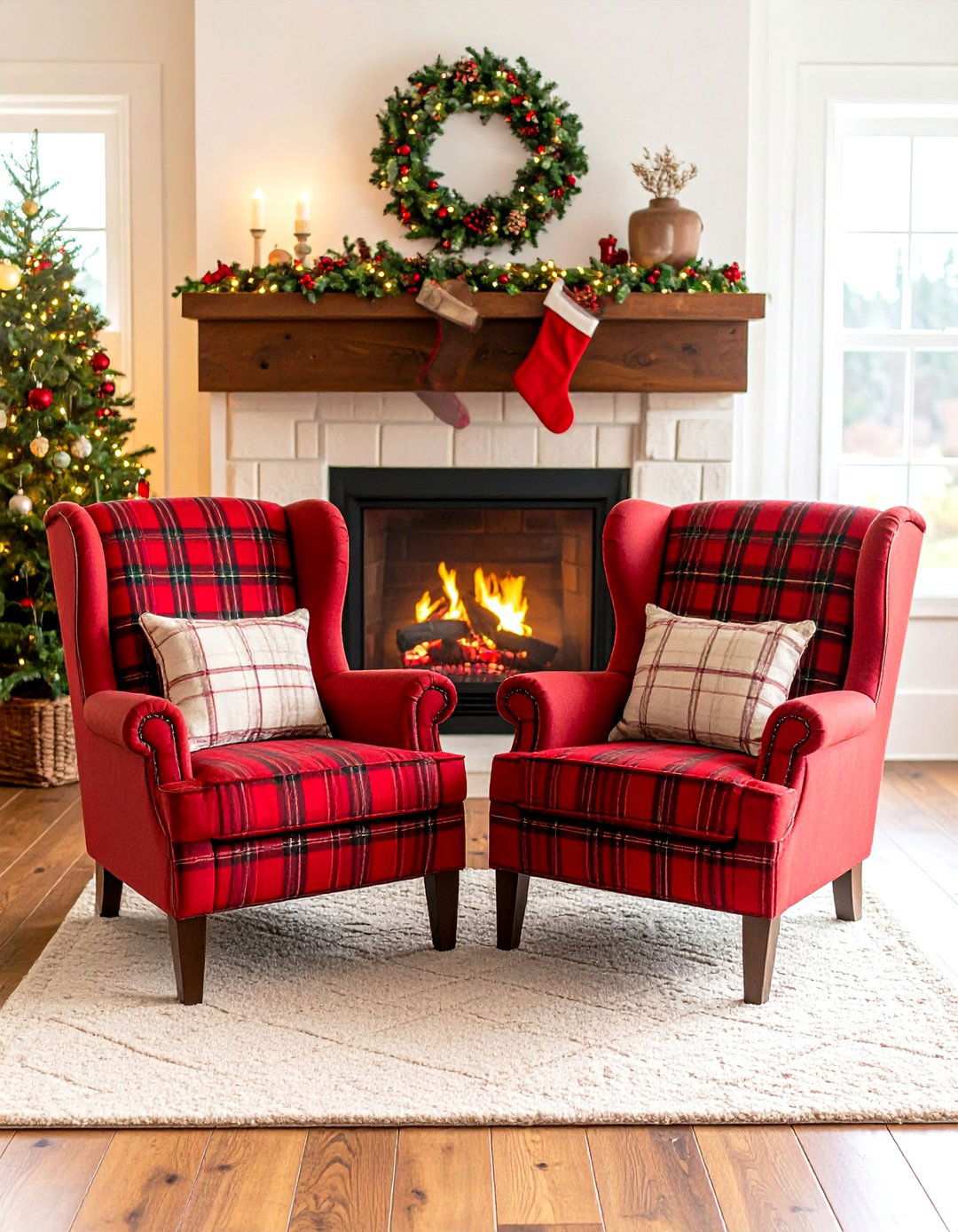 Tartan Plaid Traditional Living Room - 24 Preppy Living Room Ideas